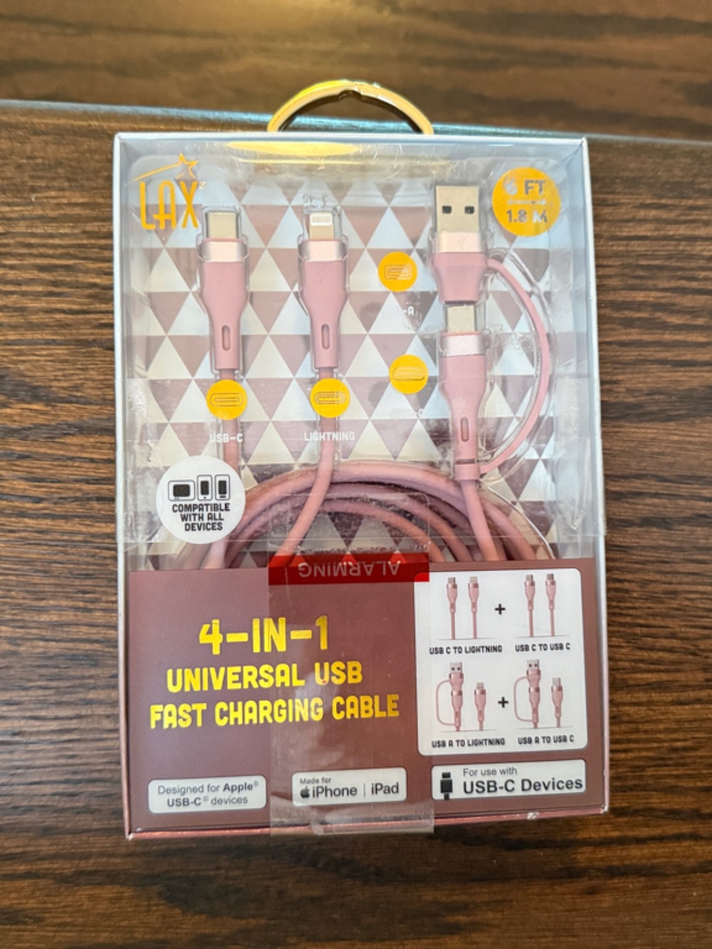 4-in-1 Universal USB Fast Charging Cable - Pink